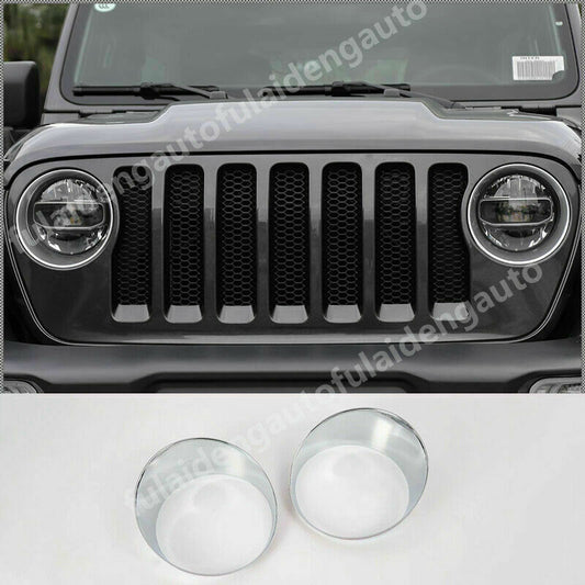 for Jeep for Wrangler JL 2018-2022 ABS Chrome Front Headlight Lamp Decor Cover Trim