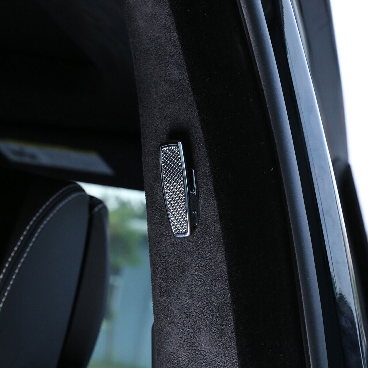 2X Cloth Hook Hanger Cover B Pillar Post 13-22 for Range Rover L405 Silver Alloy