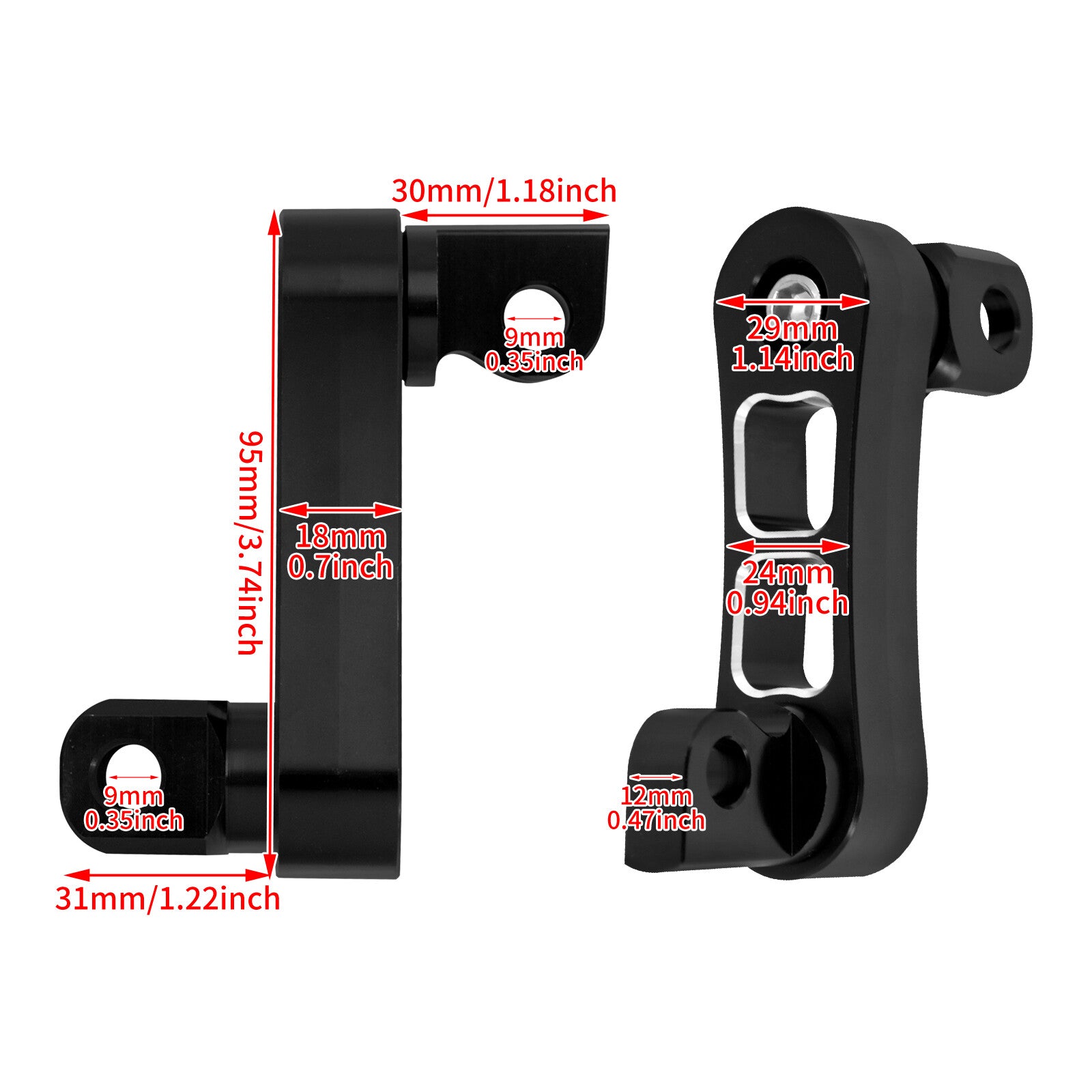 CNC Aluminum Foot Pegs Male Mount Extensions for Harley Touring Dyna Sportster