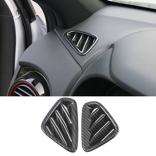 for Hyundai Kona 2018-2022 Carbon Fiber Car Dashboard Upper Air Outlet Vent Trim