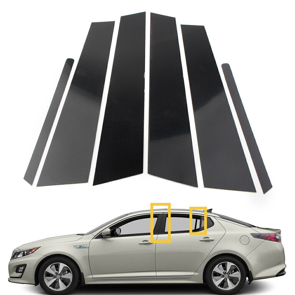 6Pcs Door Trim Pillar Posts Cover Trim Kit Gloss Black for KIA Optima 2011-2015