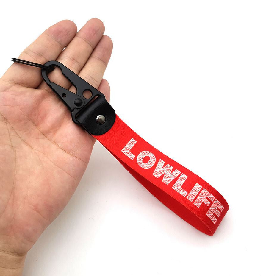 Car keychain/key ring with lanyard, car accessories, Lolif, red, suitable for Toyota .