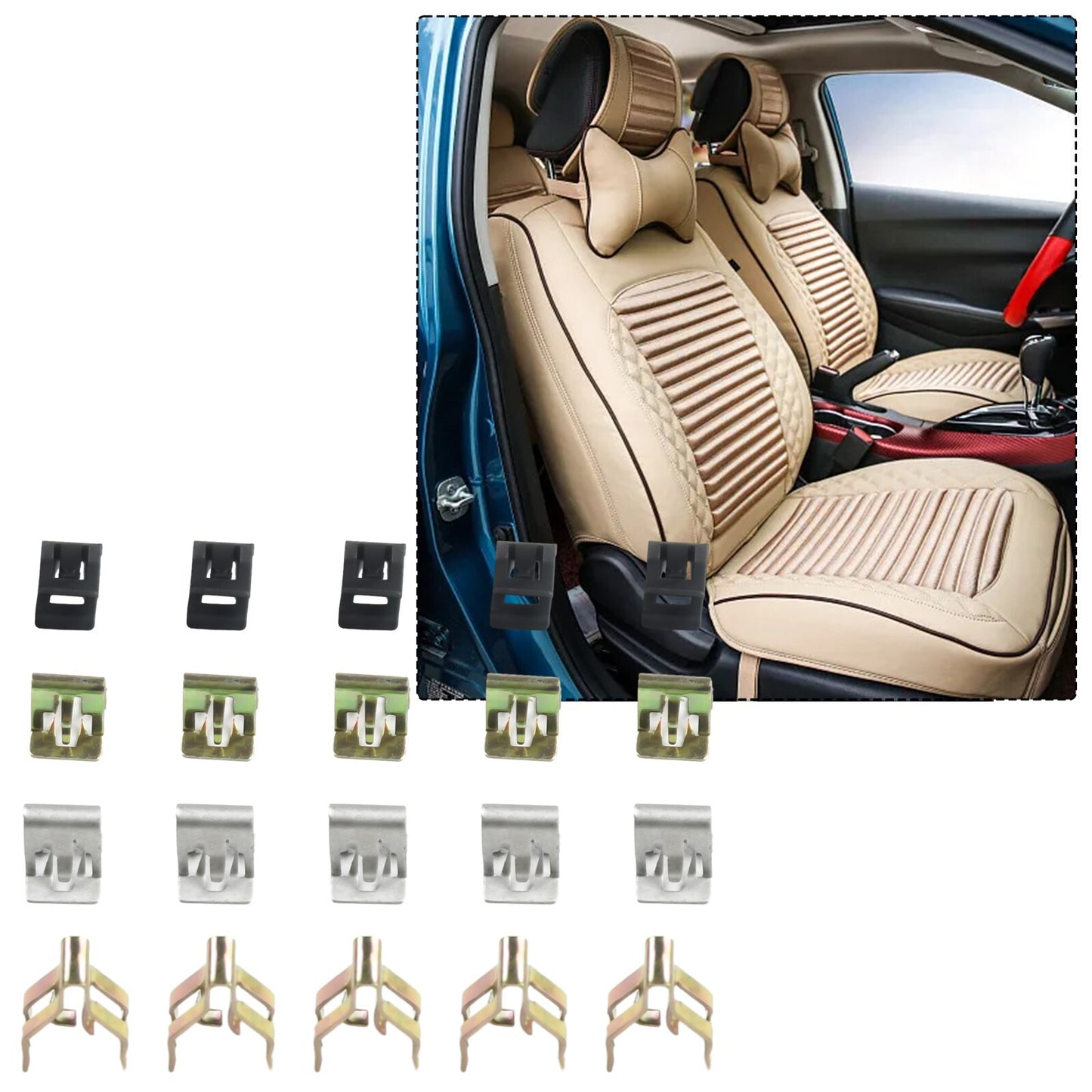 20 Fastener Clips in Four Sizes for General Motors Dashboards