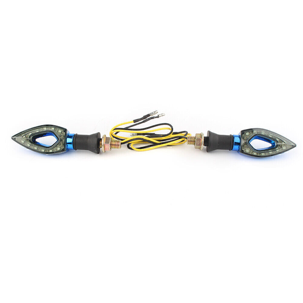 Pair LED Motorcycle Amber Turn Signal Blinker Indicator Light Fit for Yamaha Blue
