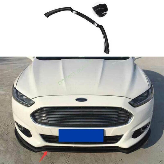 for Ford Mondeo/Fusion 2013-2016 Glossy Black Front Bumper Lip Spoiler Refit 3X