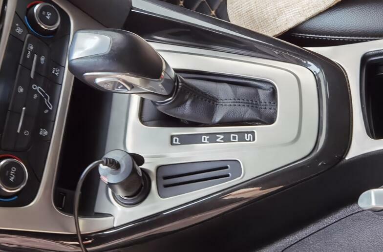 AT Silver Steel Console Gear Shift Frame Cover Trim 1PCS for Ford Focus 2015-18