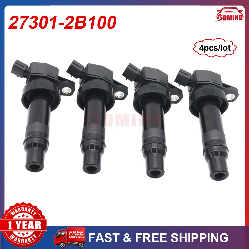 4x 27301-2B100 Ignition Coil for Hyundai Accent for Veloster for Kia Rio Soul 2012-2020