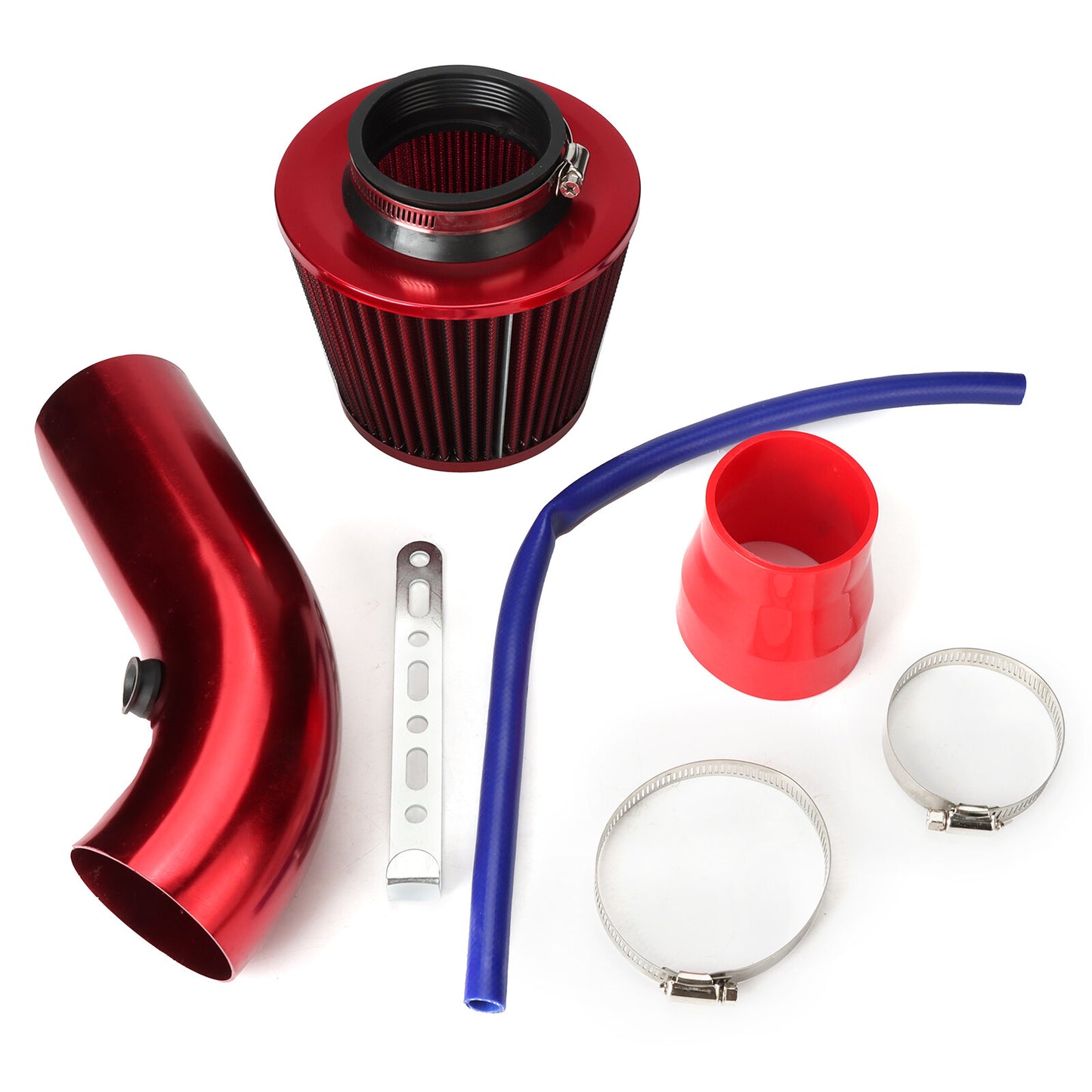 Red Air Intake Filter Induction Kit Pipe For Power Flow Hose System Car Kit Red