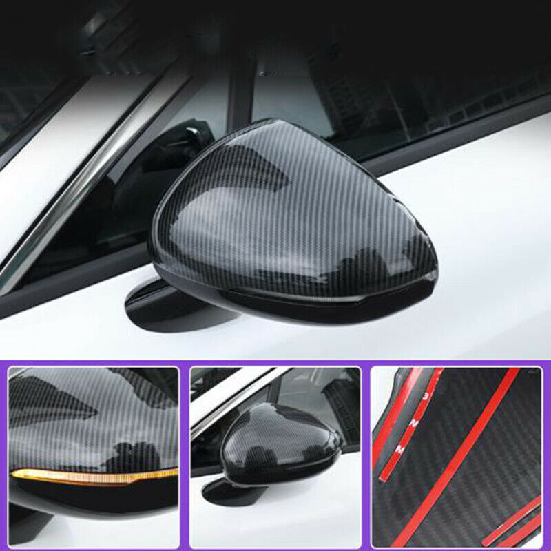Carbon Fiber 2PCS Side Rearview Mirror Cover Decor Trim Fit for KIA K5 2020-2023