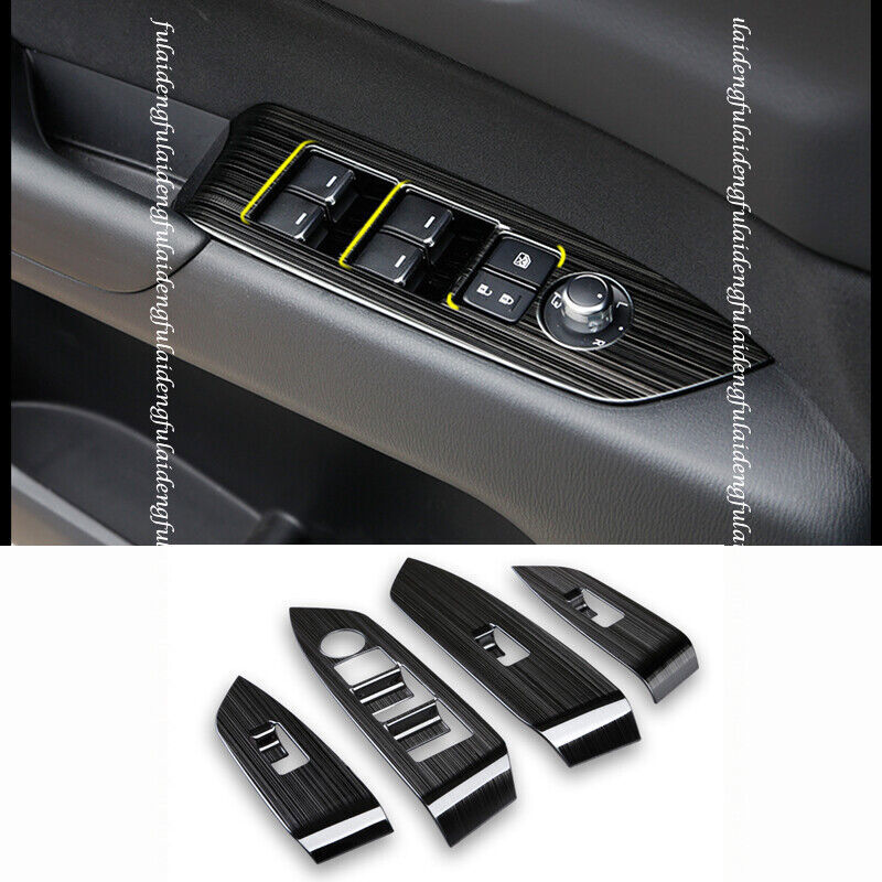 for Mazda CX-5 2017-2024 Black Brushed Window Lift Switch Panel Cover Decor Trim