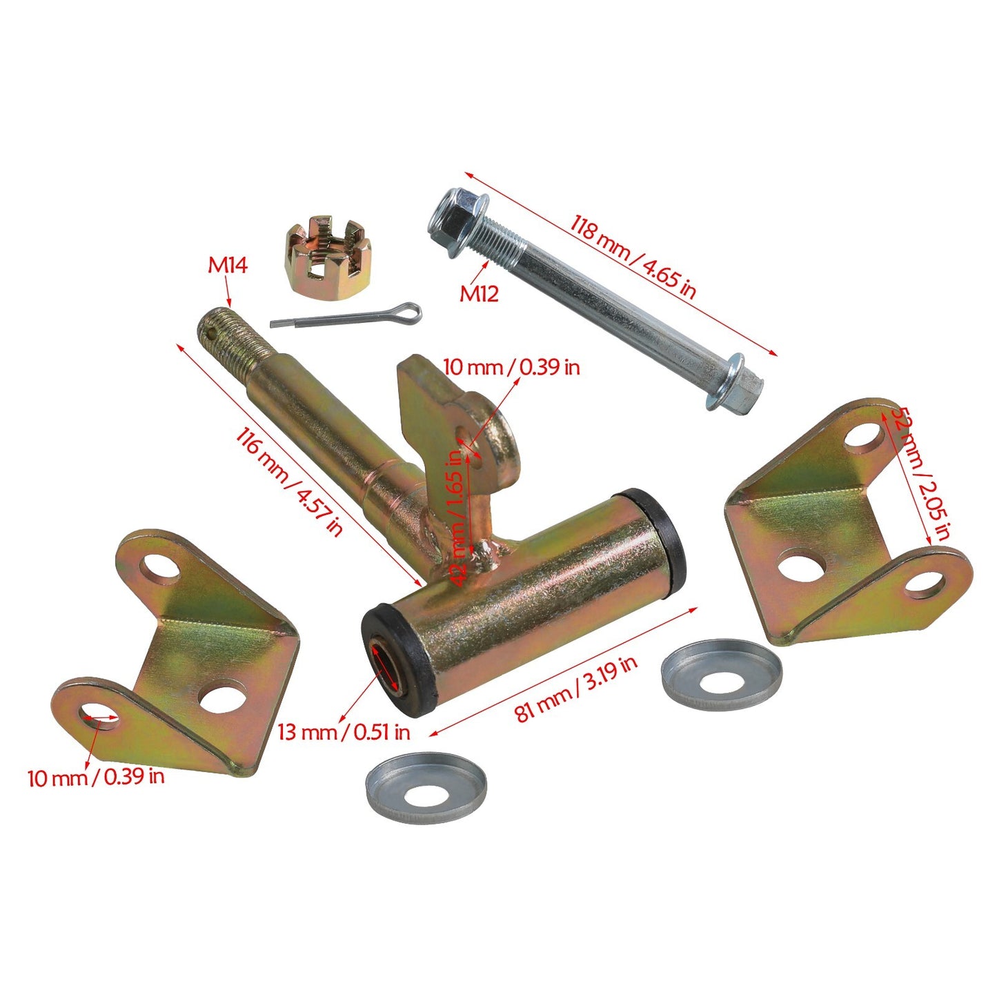 Front steering spindle hub suitable for drum brake ATV go-karts four off-road vehicles Taodao