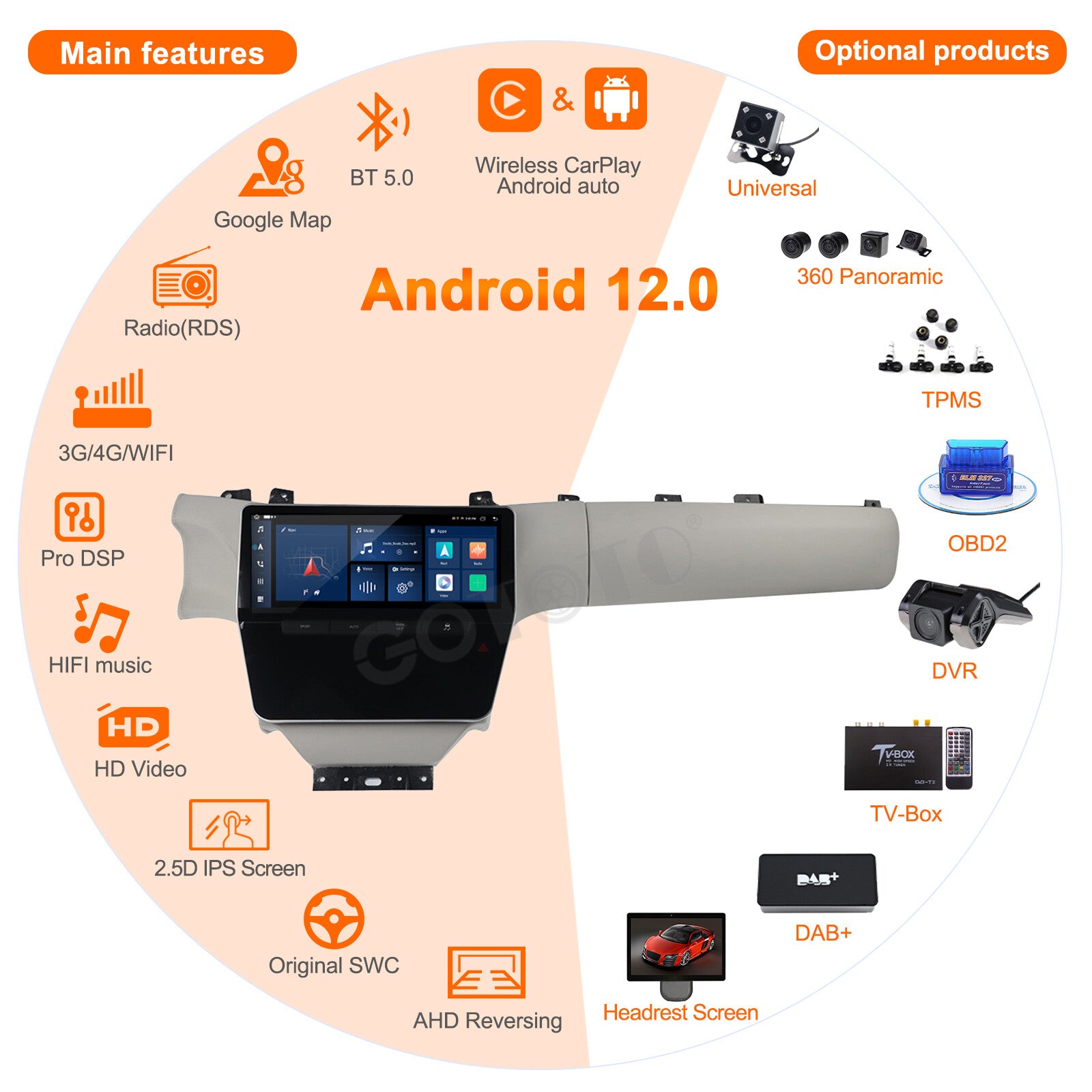 Android Car Radio 2Din Stereo Receiver for Maserati GT/GC GranTurismo 2007-2015