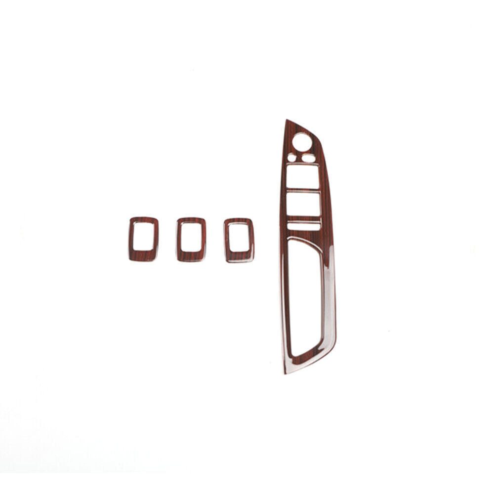 Inner Door Window Lift Switch Frame Cover Trim for BMW X5 2008-13 Red Wood Grain