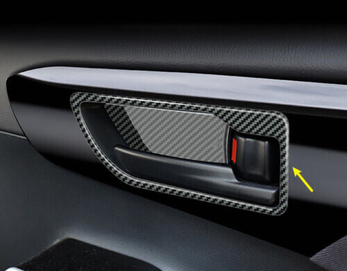 4Carbon Look Steel Inner Door Handle Frame Trim for Toyota Highlander 2020-2024