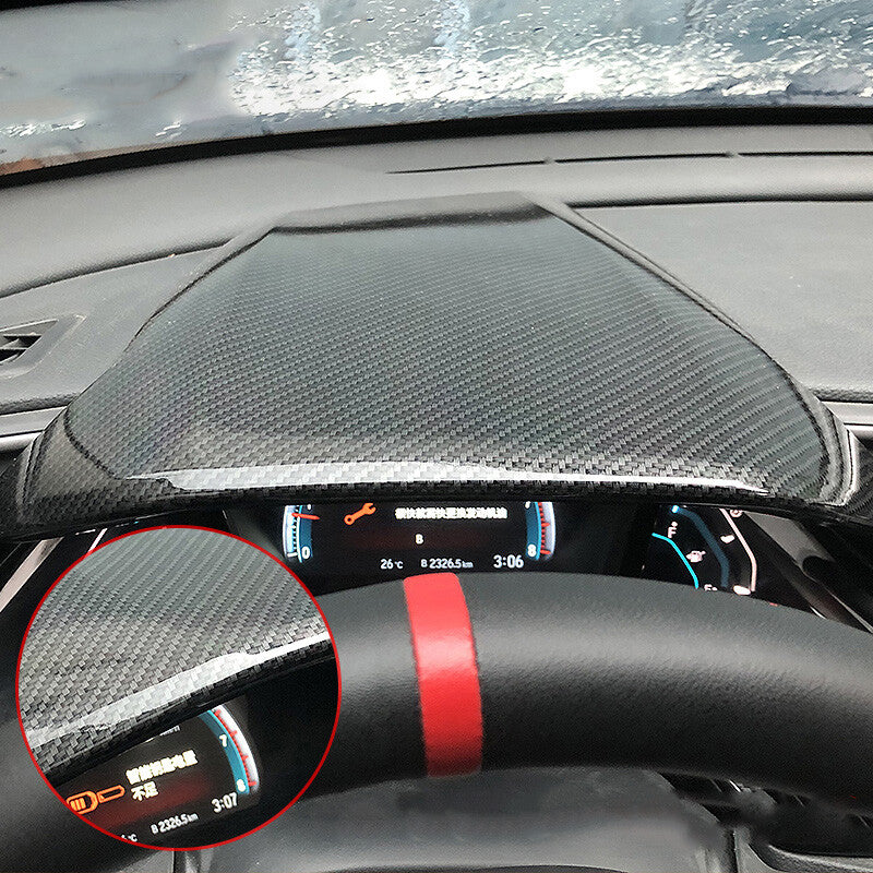 1pc Carbon Fiber Dashboard Instrument Panel Cover Trim for Honda for Civic 2016-2021