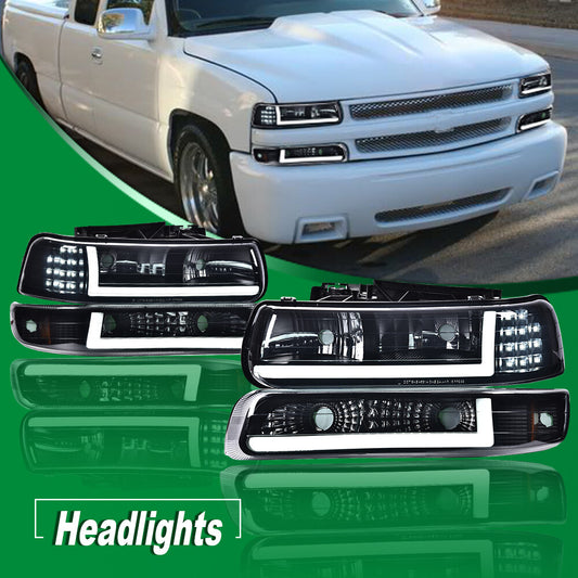 LED DRL strip headlights and bumper lights are suitable for the 99-02 for Chevrolet Silverado and 00-06 Tahoe.