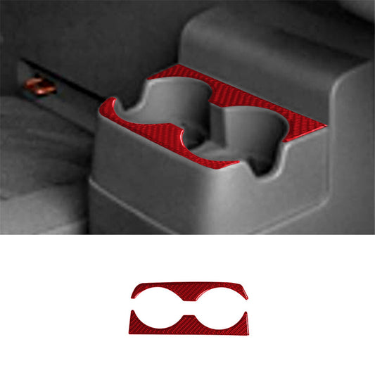 Red Carbon Fiber Rear Cup Holder (2DR) Cover For Colorado 2004-12/ for canyon 2005-12