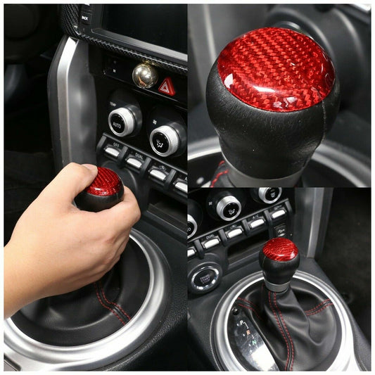 Real Red Dry Carbon Fiber Gear Shifter Panel Trim Fit for Toyota 86 2013-21