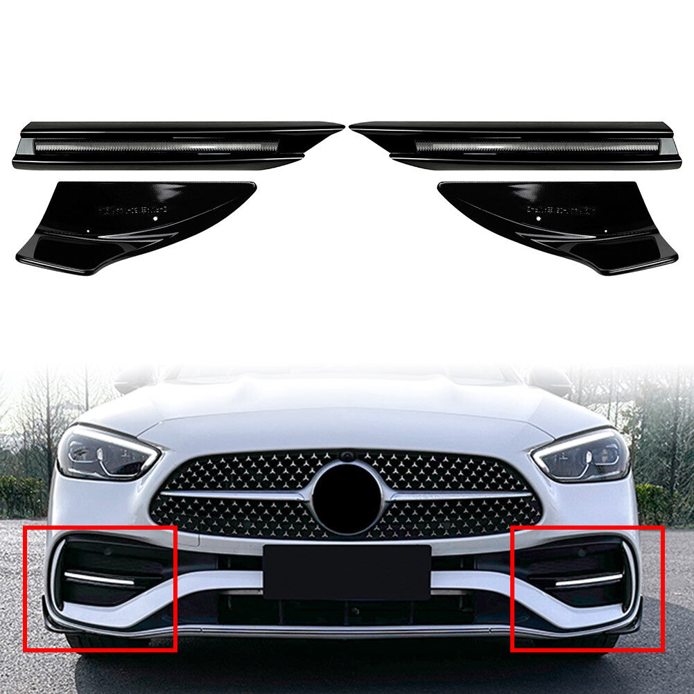Front Bumper Side Air Vent Cover Trim Daytime Running Light for Mercedes-Benz C