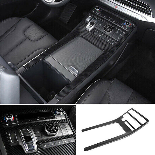 1x for Hyundai Palisade 2020-2022 Carbon Fiber ABS Console Gear Shift Cover Trim