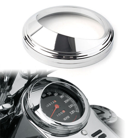 Fit for Harley with 5 speedometer Aluminum Bezel Chrome Trim Ring Visor Cover
