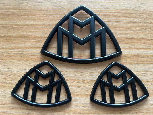 Black for Maybach Set Fender Side Rear Trunk Emblems Badge For S Class
