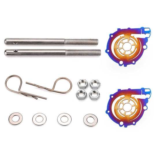 Universal Aluminum Racing Engine Bonnet Hood Latch Pin Lock Kit Turbo Style Blue