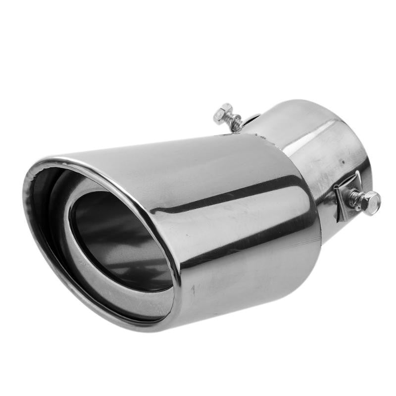 1x Car Universal Stainless Steel Exhaust Tail Throat Rear Muffler Tip Pipe Round
