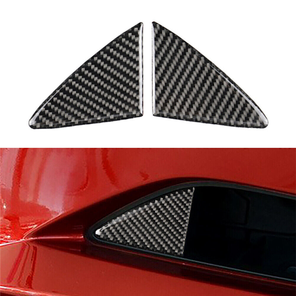 Front Grille Grill Cover Trim Fit for Mazda 3 Axela 2014 2015 2016 Carbon Fiber 2Pcs