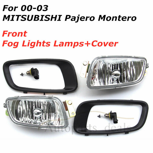 2X for MITSUBISHI Pajero Montero V73 V75 V77 00-03 Front Fog Lights Lamps+Cover