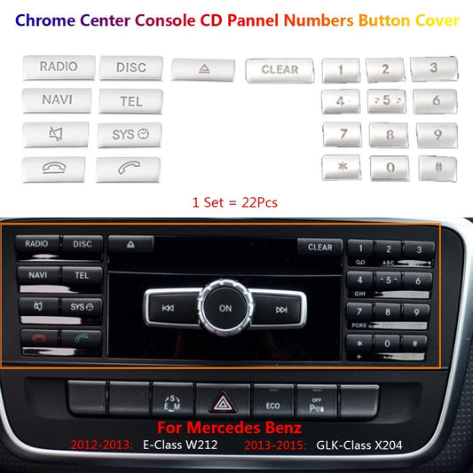 for Mercedes-Benz CLS C218 E W212 Car Console Radio CD Numbers Switch Cover Trim