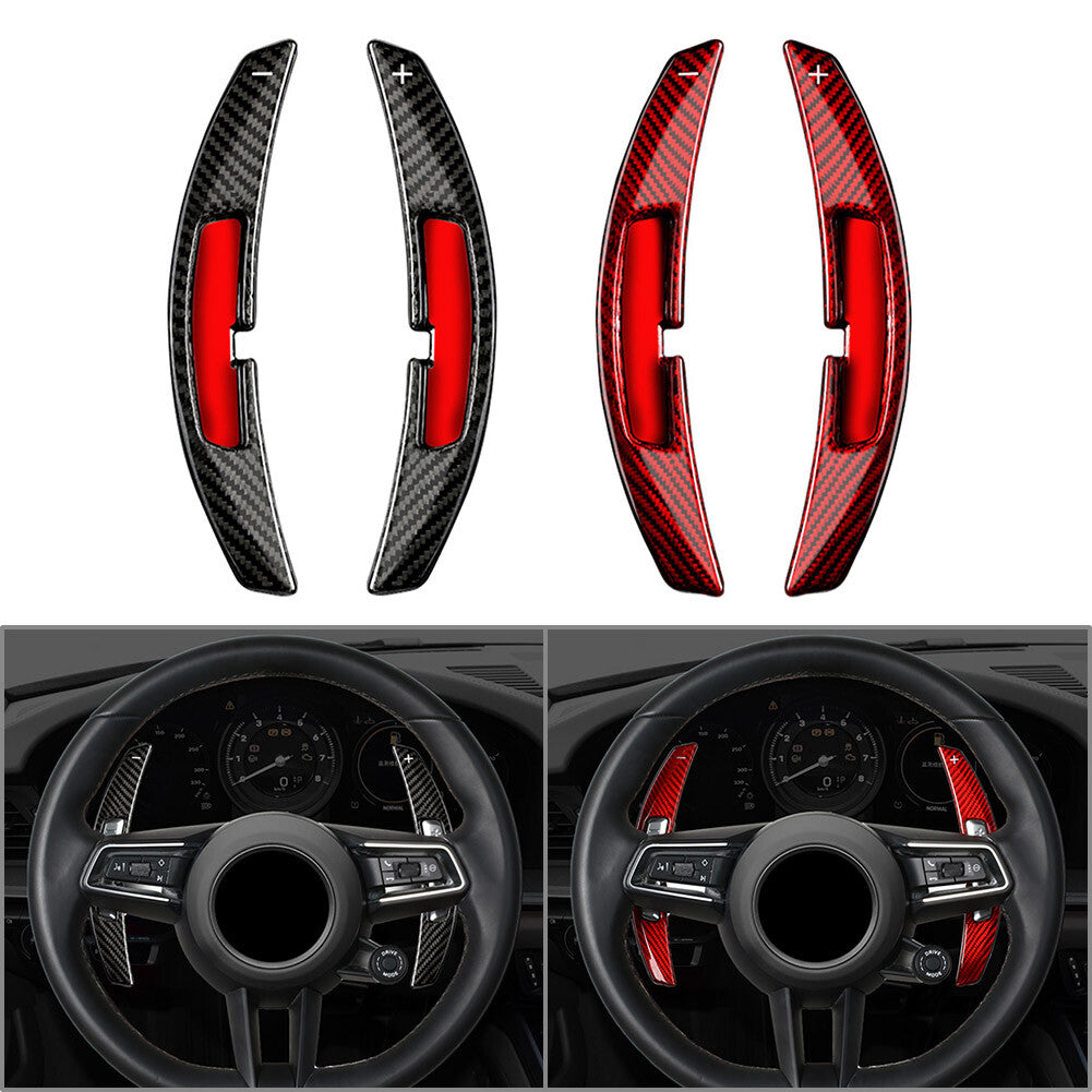 Steering Wheel Paddle Shifter Extension for Porsche 911 2021 Black Carbon Fiber
