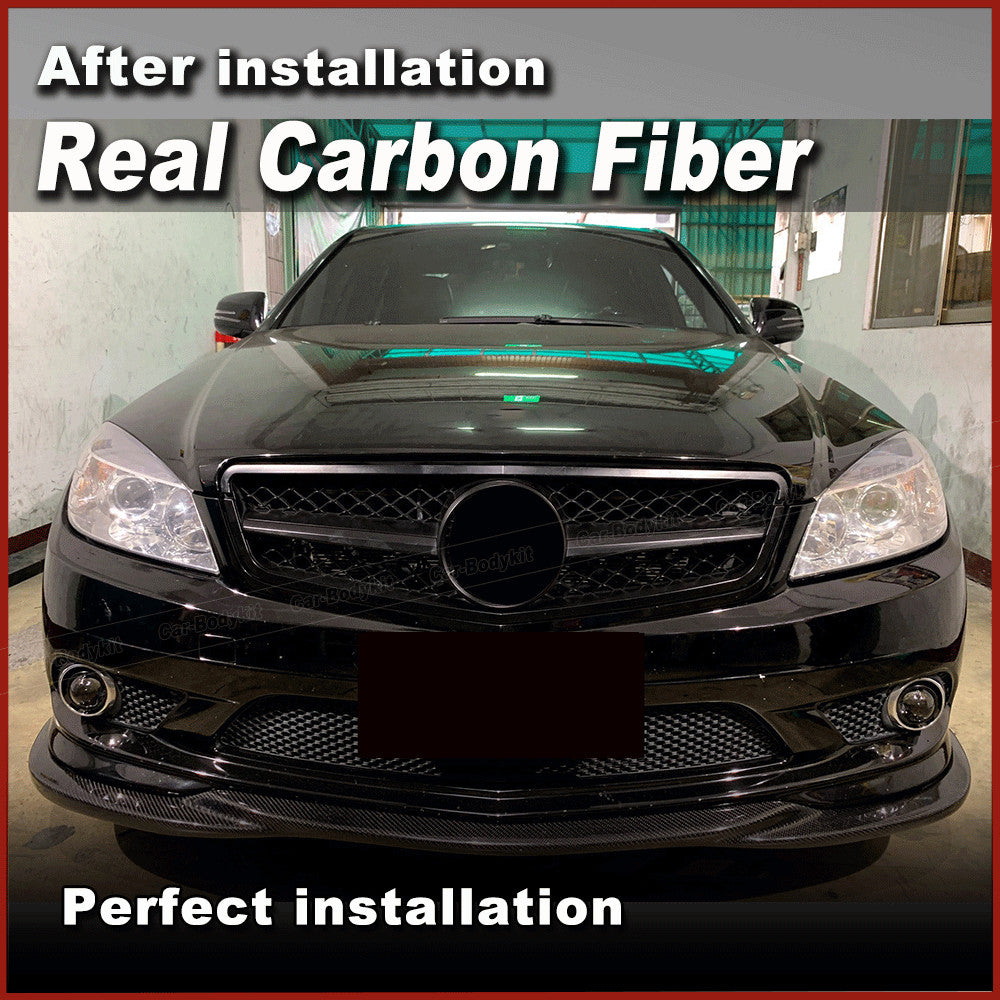 for Benz W204 C200 C300 C350 Sport 2009-11 REAL Carbon Front Bumper Lip Spoiler