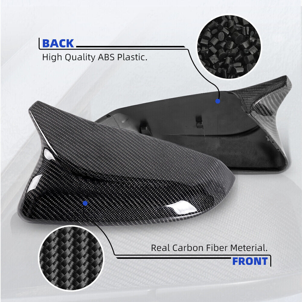 Real Carbon Fiber Rearview Side Mirror Covers Caps L+R For 10th 2016-2021