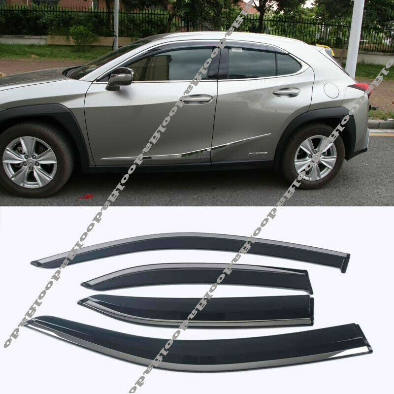 for Lexus UX200 250h 2019-2024 Window Visors Sun Rain Guard Deflectors W/Chrome