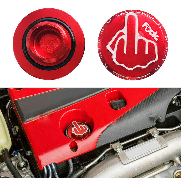 JDM Red Middle Finger Screw-In Oil Filler Tank Cap Valve Cover for Acura for Honda