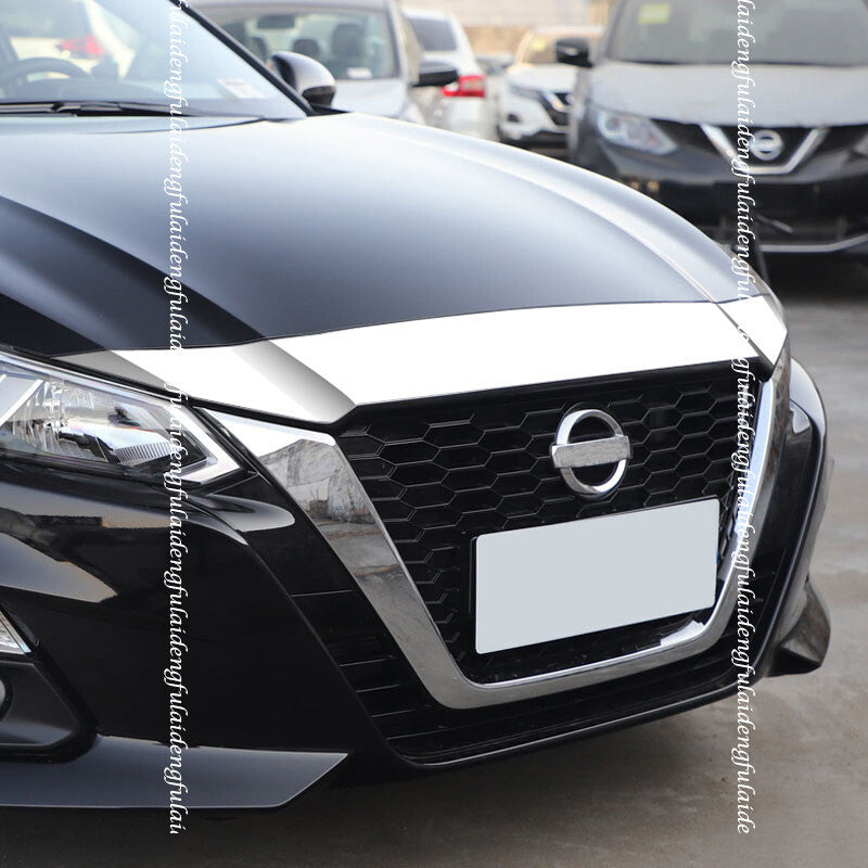 for Nissan Teana Altima 2019-22 silver Front Engine Hood Grille Cover Trim Strip