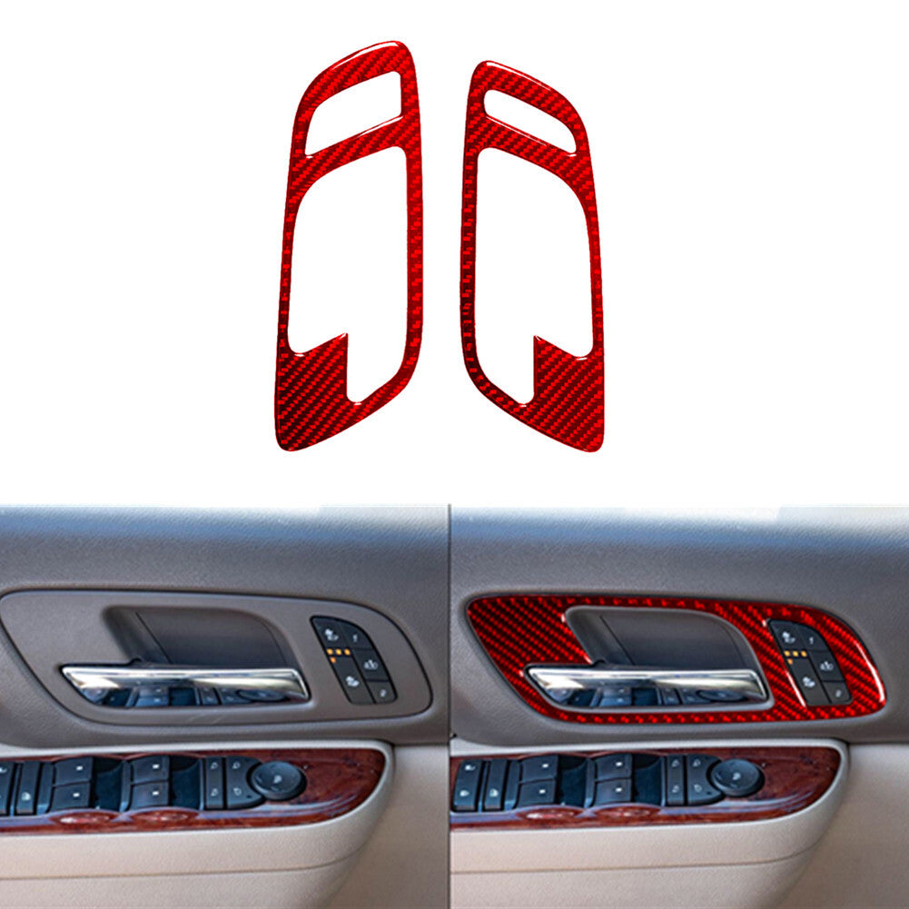 Red Carbon Fiber Climate Control Cover Trim For Silverado/tahoe/ for sierra 2007-2014