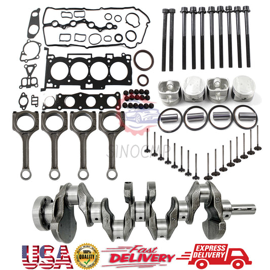 G4KD Engine Overhaul Rebuild Kit Crankshaft 23111-2G010 Head Bolts for Hyundai