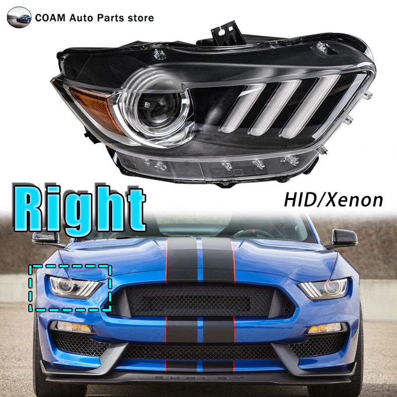 One-piece right-side LED tube HID/xenon projector for 2015-2017 for Ford Mustangs.