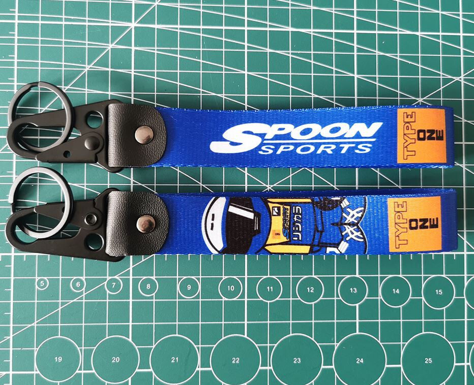 Car keychain/key ring with lanyard, car accessories, spoon, sports, suitable for Mitsubishi .