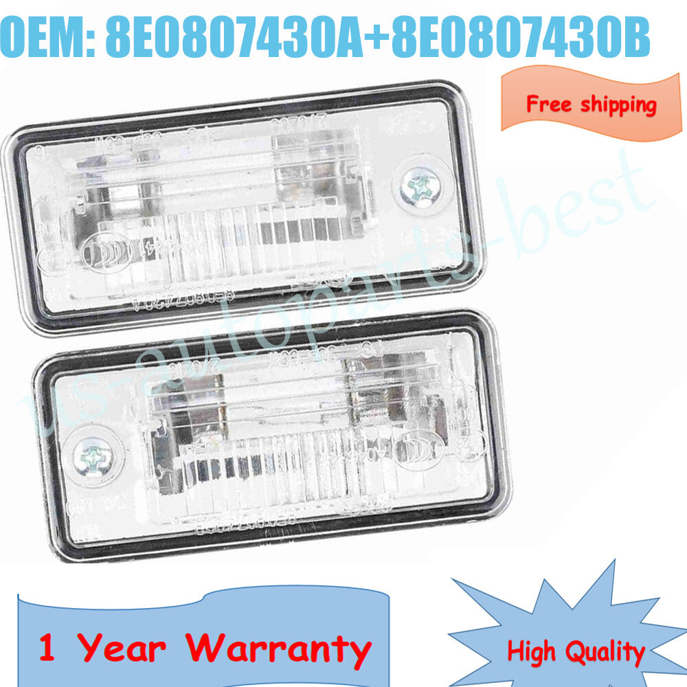 1 Pair License Plate Light Fit for A3 A4 A5 A6 C6 for A8 D3 8E0807430A 8E0807430B