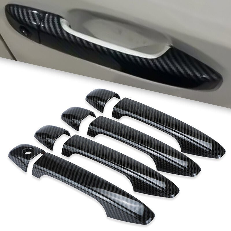 8x Carbon Fiber Black Car Door Handle Cover Trim fit for 15-2021 for Subaru WRX STi