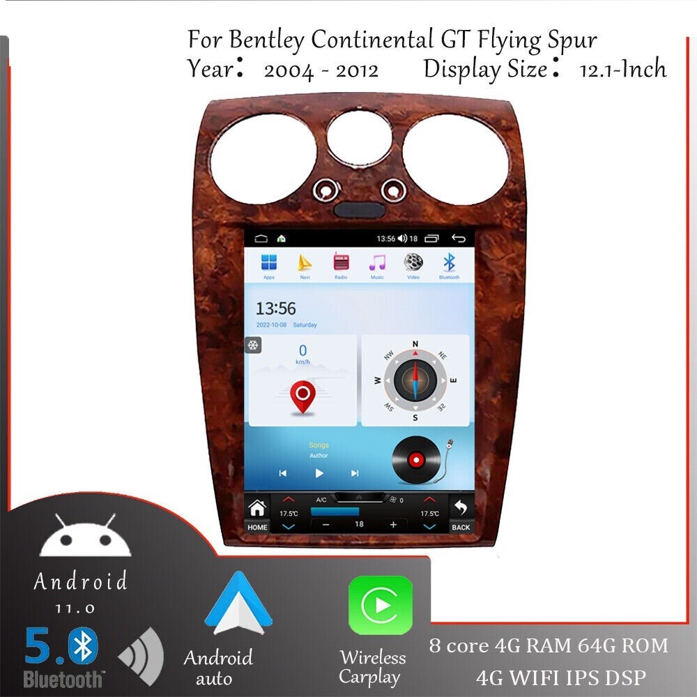 Android Radio for Tesla Style screen GPS navi for Bentley GT Flying Spur