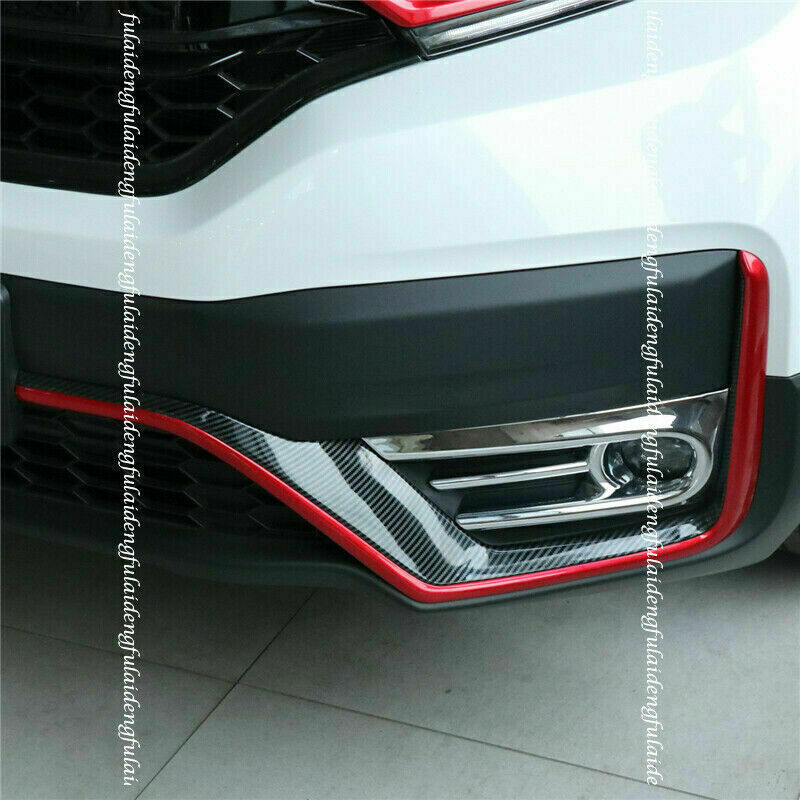 6x for Honda CR-V 2020-22 RedCarbon ABS Front Bumper Grille Moulding Strip Trim
