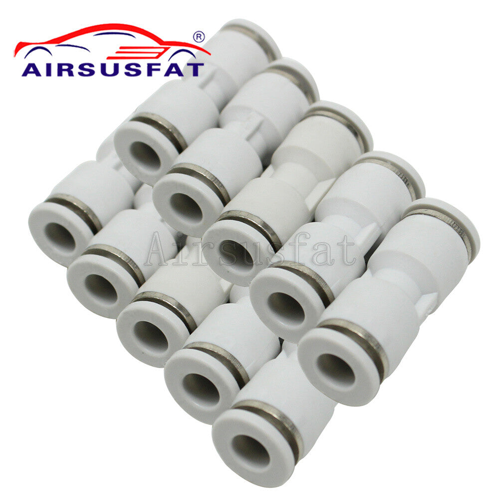 10 straight connectors for Mercedes suspension air hose repair, 6mm to 6mm.