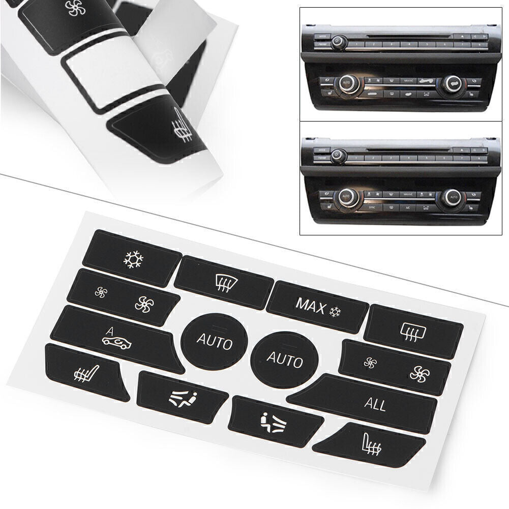 Climate Control Button Stickers Replacement Trim Cover Fit for BMW 5 Series 2009-15