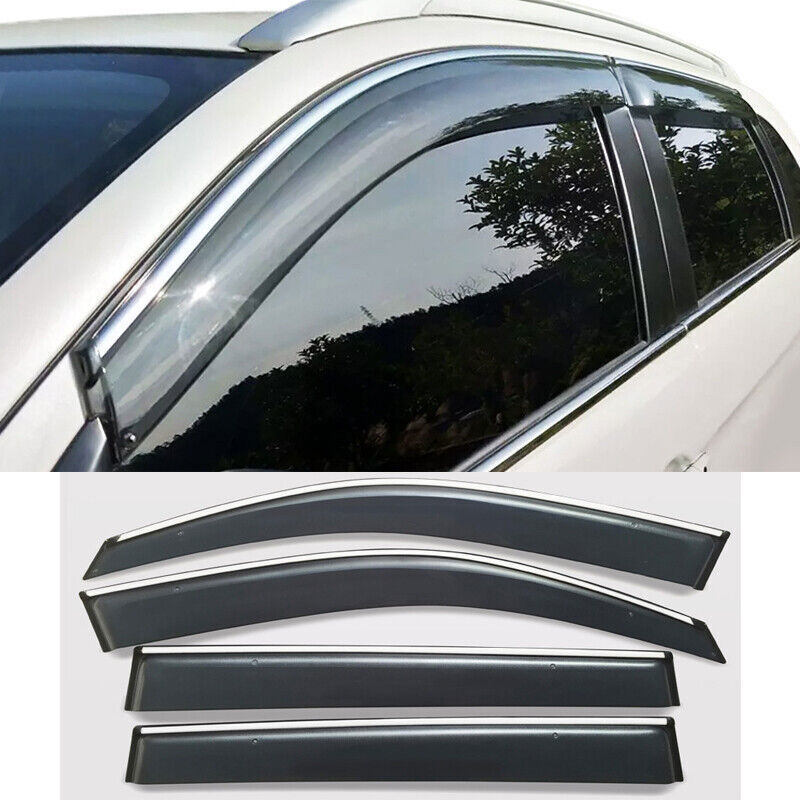 Window Visors Sun Rain Guard Deflector W/Chrome Trim for Mitsubishi ASX 2011-19