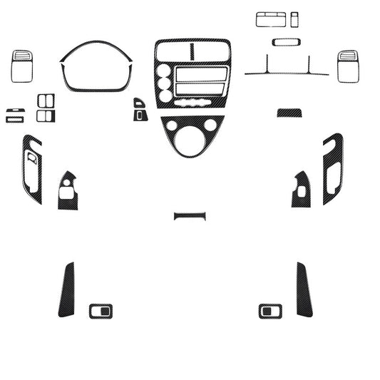 35Pcs Carbon Fiber Interior Full Set Cover Trim Kit for Honda for Civic Si 2001-2005