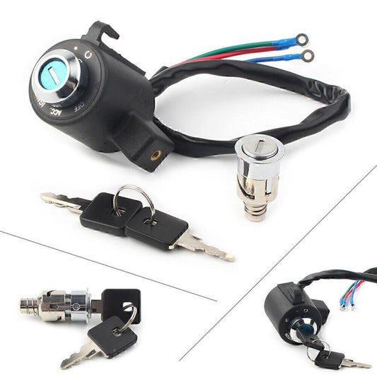 Black Ignition Key Switch Tail Box Lock Set for Harley Sportster XL 883 XL1200